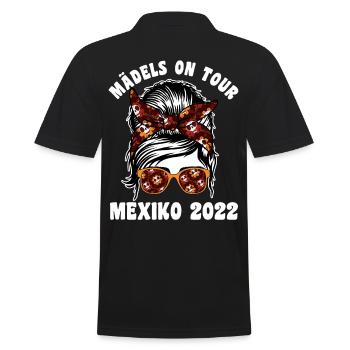 Mädels on Tour Mexiko 2022 - Männer Poloshirt - Schwarz - Hinten - Kai (181cm)