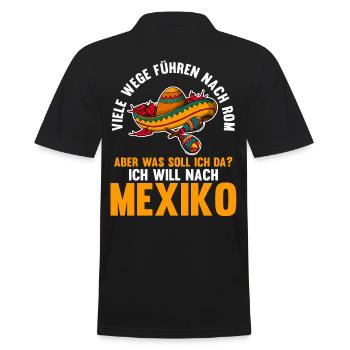 Ich will nach Mexiko - Männer Poloshirt - Schwarz - Hinten - Kai (181cm)
