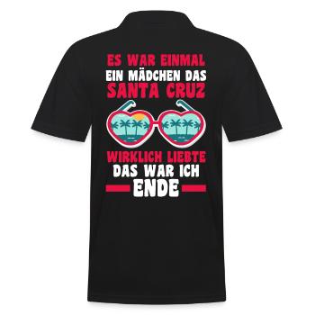 Es war einmal ein Mädchen das Santa Cruz wirklich - Männer Poloshirt - Schwarz - Hinten - Kai (181cm)