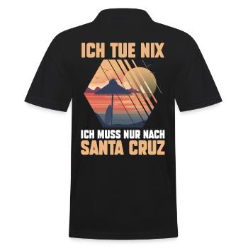 Ich tue nix ich will nur nach Santa Cruz - Männer Poloshirt - Schwarz - Hinten - Kai (181cm)