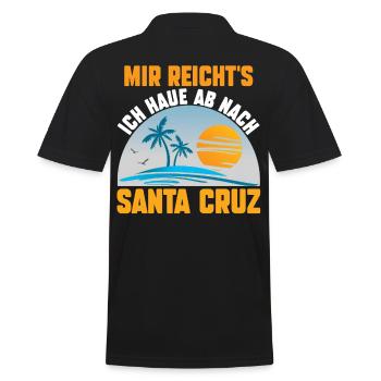 Mir reichts ich haue ab nach Santa Cruz - Männer Poloshirt - Schwarz - Hinten - Kai (181cm)