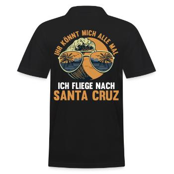 Ihr könnt mich alle mal ich fliege nach Santa Cruz - Männer Poloshirt - Schwarz - Hinten - Kai (181cm)