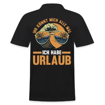Ihr könnt mich alle mal ich fliege in den Urlaub - Männer Poloshirt - Schwarz - Hinten - Kai (181cm)