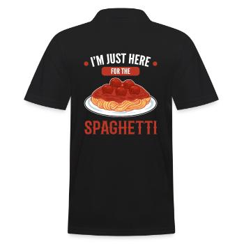 I'm Just Here For The Spaghetti Pasta - Men's Polo Shirt - black - Back - Kai (181cm)