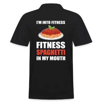 I`m Into Fitness. Fitness Spaghetti In My Mouth - Men's Polo Shirt - black - Back - Kai (181cm)