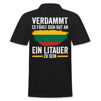 Litauen Litauer Litauisches - Männer Poloshirt - Schwarz - Hinten - Kai (181cm)