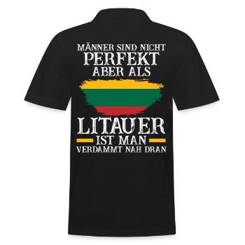 Litauen Litauer Litauisches - Männer Poloshirt - Schwarz - Hinten - Kai (181cm)