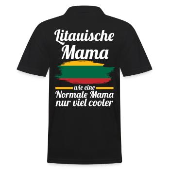 Litauerin Litauische Mama Litauen Mutter - Männer Poloshirt - Schwarz - Hinten - Kai (181cm)