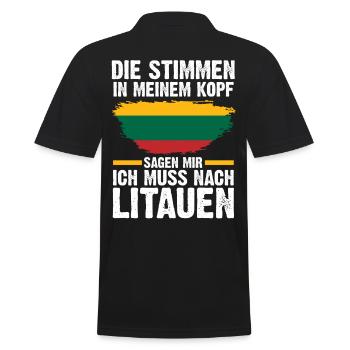 Litauen Litauer Litauisches - Männer Poloshirt - Schwarz - Hinten - Kai (181cm)