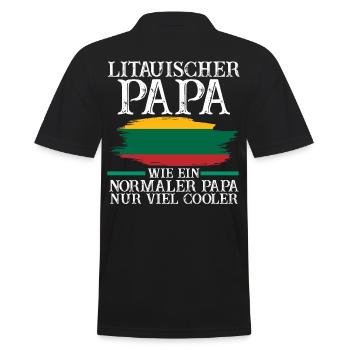 Litauischer Papa Vater Litauer Litauen - Männer Poloshirt - Schwarz - Hinten - Kai (181cm)