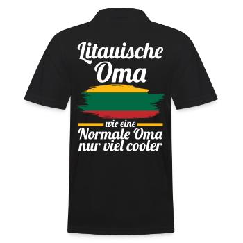 Litauerin Litauische Oma Litauen - Männer Poloshirt - Schwarz - Hinten - Kai (181cm)