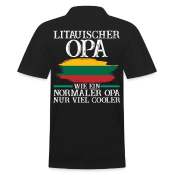 Litauischer Opa Litauer Litauen - Männer Poloshirt - Schwarz - Hinten - Kai (181cm)