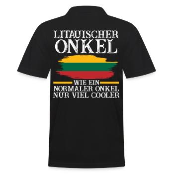 Litauer Onkel Litauen - Männer Poloshirt - Schwarz - Hinten - Kai (181cm)