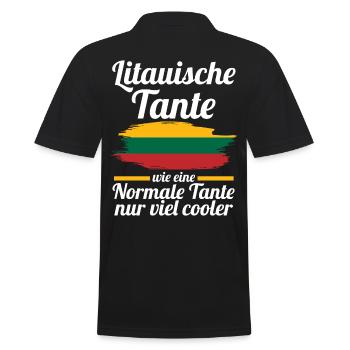 Litauerin Tante Litauen - Männer Poloshirt - Schwarz - Hinten - Kai (181cm)