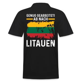 Urlaub Litauer Litauen - Männer Poloshirt - Schwarz - Hinten - Kai (181cm)