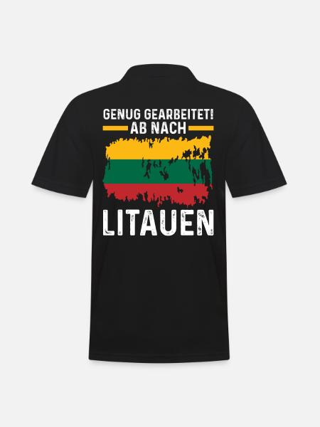 Urlaub Litauer Litauen - Männer Poloshirt - Schwarz