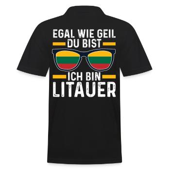 Litauer Litauisches Litauen - Männer Poloshirt - Schwarz - Hinten - Kai (181cm)