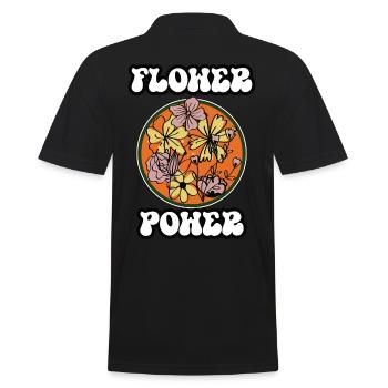 Flower Power - Polo Homme - noir - Dos - Kai (181cm)