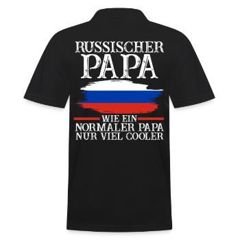 Russischer Papa Vater Russen Russland - Männer Poloshirt - Schwarz - Hinten - Kai (181cm)
