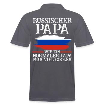 Russischer Papa Vater Russen Russland - Männer Poloshirt - Anthrazit - Hinten - Nico (186cm)