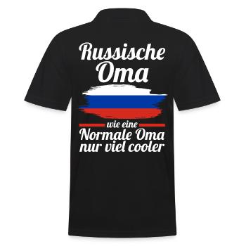 Russin Russische Oma Russland - Männer Poloshirt - Schwarz - Hinten - Kai (181cm)