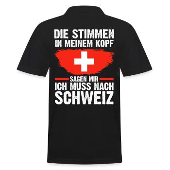 Schweiz Schweizer - Männer Poloshirt - Schwarz - Hinten - Kai (181cm)