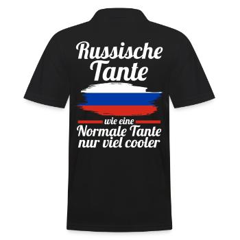 Russin Tante Russland - Männer Poloshirt - Schwarz - Hinten - Kai (181cm)