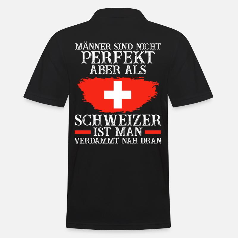 Schweiz Schweizer - Männer Poloshirt - Schwarz