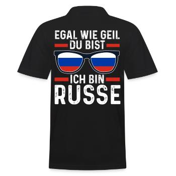 Russen Russisches Russland - Männer Poloshirt - Schwarz - Hinten - Kai (181cm)
