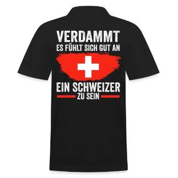 Schweiz Schweizer - Männer Poloshirt - Schwarz - Hinten - Kai (181cm)
