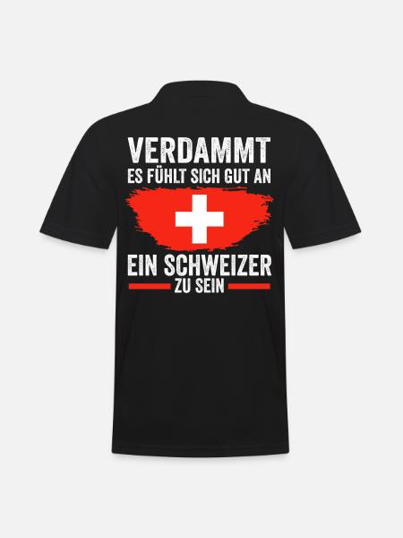 Schweiz Schweizer - Männer Poloshirt - Schwarz
