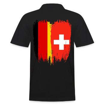 Deutschland Flagge Schweiz - Männer Poloshirt - Schwarz - Hinten - Kai (181cm)