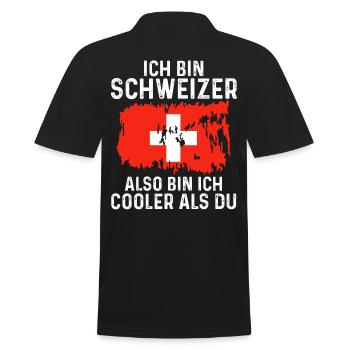 Schweiz Schweizer - Männer Poloshirt - Schwarz - Hinten - Kai (181cm)