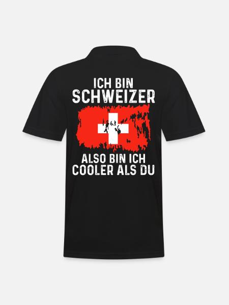 Schweiz Schweizer - Männer Poloshirt - Schwarz