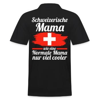 Schweizerin Schweizer Mama Schweiz Mutter - Männer Poloshirt - Schwarz - Hinten - Kai (181cm)