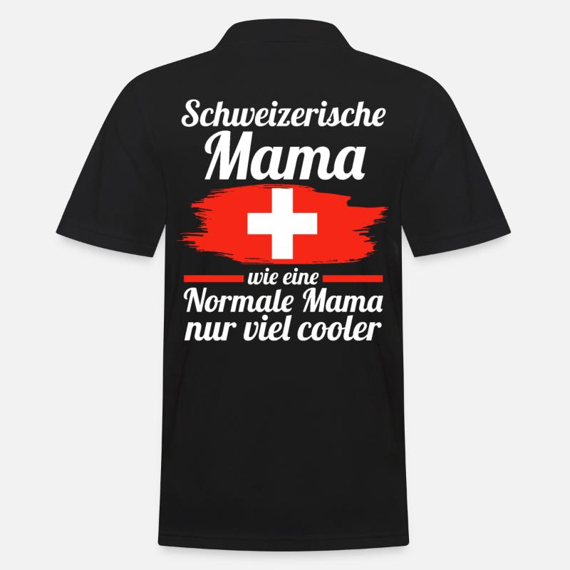 Schweizerin Schweizer Mama Schweiz Mutter - Männer Poloshirt - Schwarz