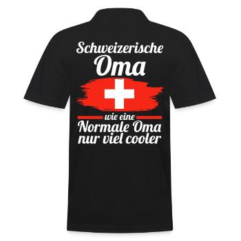 Schweizerin Schweizer Oma Schweiz - Männer Poloshirt - Schwarz - Hinten - Kai (181cm)