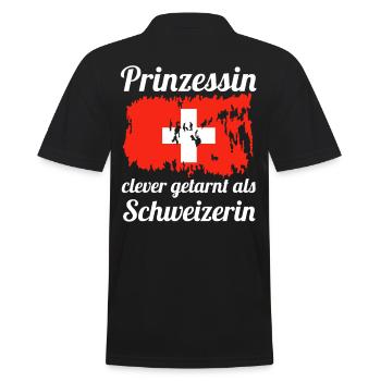 Prinzessin Schweizer Schweiz - Männer Poloshirt - Schwarz - Hinten - Kai (181cm)