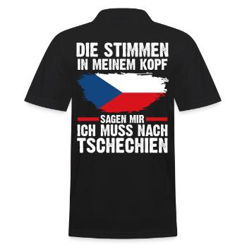 Tschechien Tscheche Tschechisches - Männer Poloshirt - Schwarz - Hinten - Kai (181cm)