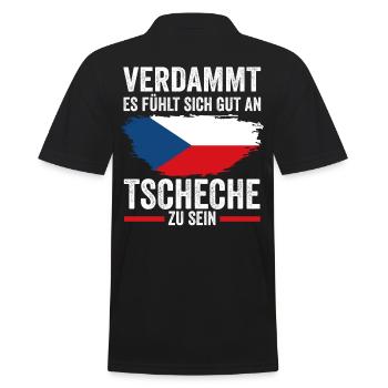 Tschechien Tscheche Tschechisches - Männer Poloshirt - Schwarz - Hinten - Kai (181cm)