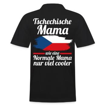 Tschechin Tschechische Mama Tschechien Mutter - Männer Poloshirt - Schwarz - Hinten - Kai (181cm)
