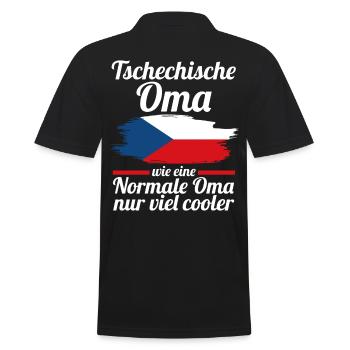 Tschechin Tschechische Oma Tschechien - Männer Poloshirt - Schwarz - Hinten - Kai (181cm)