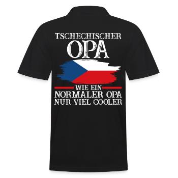 Tschechischer Opa Tscheche Tschechien - Männer Poloshirt - Schwarz - Hinten - Kai (181cm)