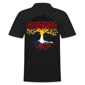 Roots Tree Germany Czech Republic - Men's Polo Shirt - black - Back - Kai (181cm)