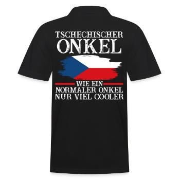 Tscheche Onkel Tschechien - Männer Poloshirt - Schwarz - Hinten - Kai (181cm)