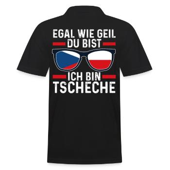 Tscheche Tschechisches Tschechien - Männer Poloshirt - Schwarz - Hinten - Kai (181cm)