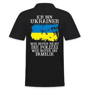 Ukraine Ukrainer Ukrainisches - Männer Poloshirt - Schwarz - Hinten - Kai (181cm)