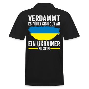 Ukraine Ukrainer Ukrainisches - Männer Poloshirt - Schwarz - Hinten - Kai (181cm)