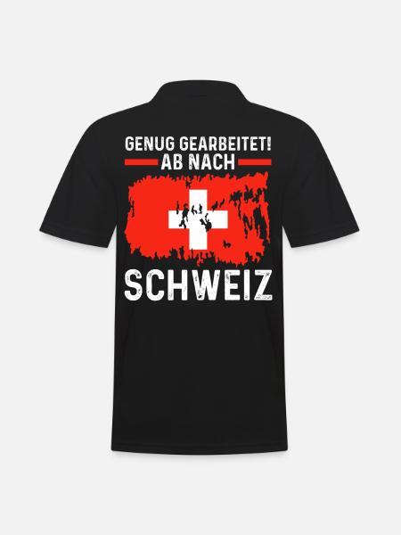 Urlaub Schweizer Schweiz - Männer Poloshirt - Schwarz