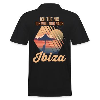 Ich tue nix ich will nur nach Ibiza - Männer Poloshirt - Schwarz - Hinten - Kai (181cm)